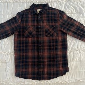 urban pipeline black and orange plaid flannel